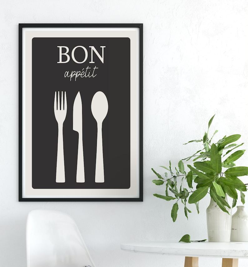 Kitchen Wall Art Bon Appetit Prints Kitchen Print Wall Etsy