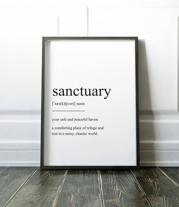 Sanctuary Definition Print Quote Print Wall Art Prints Wall Etsy