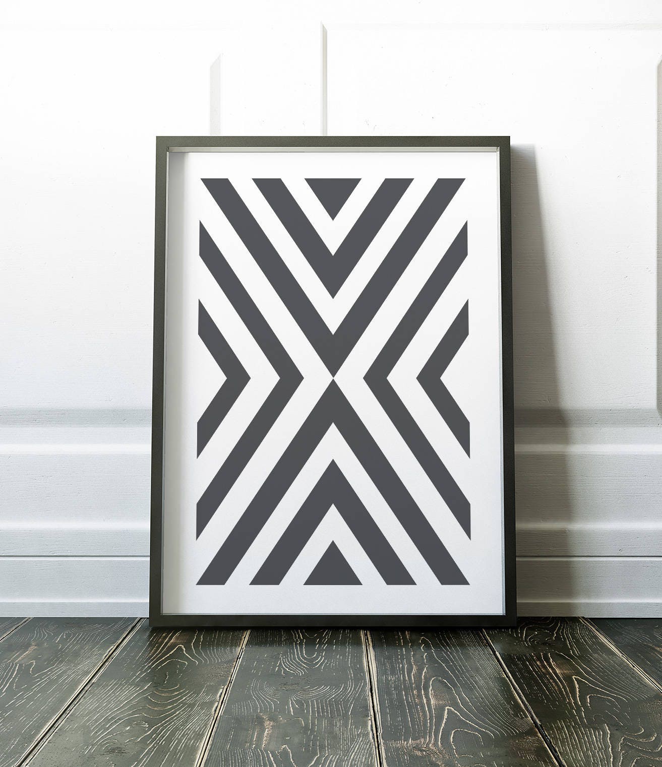 View of Wall Art Print Geometric Wall Art Prints Scandi Wall Art - Etsy