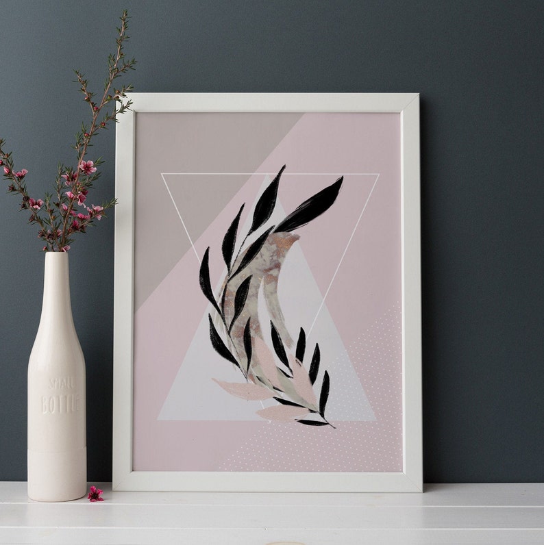Wall Art Print Pink Wall Art Pink Prints Wall Art Grey Etsy