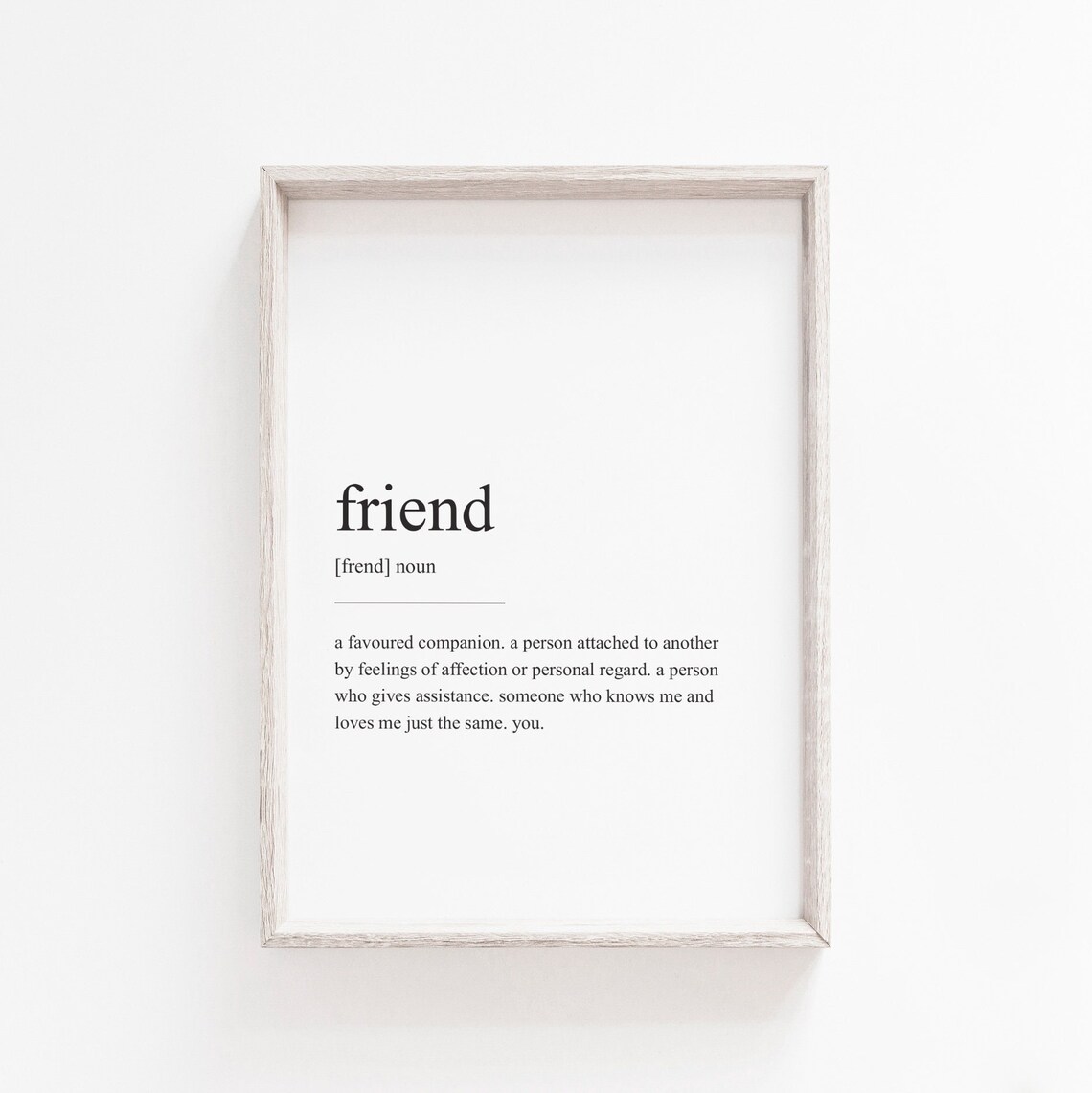 Definition Print Wall Art Friend Definition Wall Art Print Etsy UK