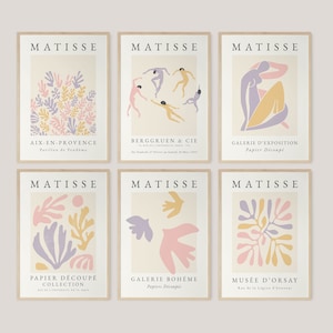 Set of Prints, Pastel Prints, Matisse Prints, Pastel, Boho Wall Art, Pastel Wall Art, Boho Print Set, Matisse Print Set, Wall Art Print