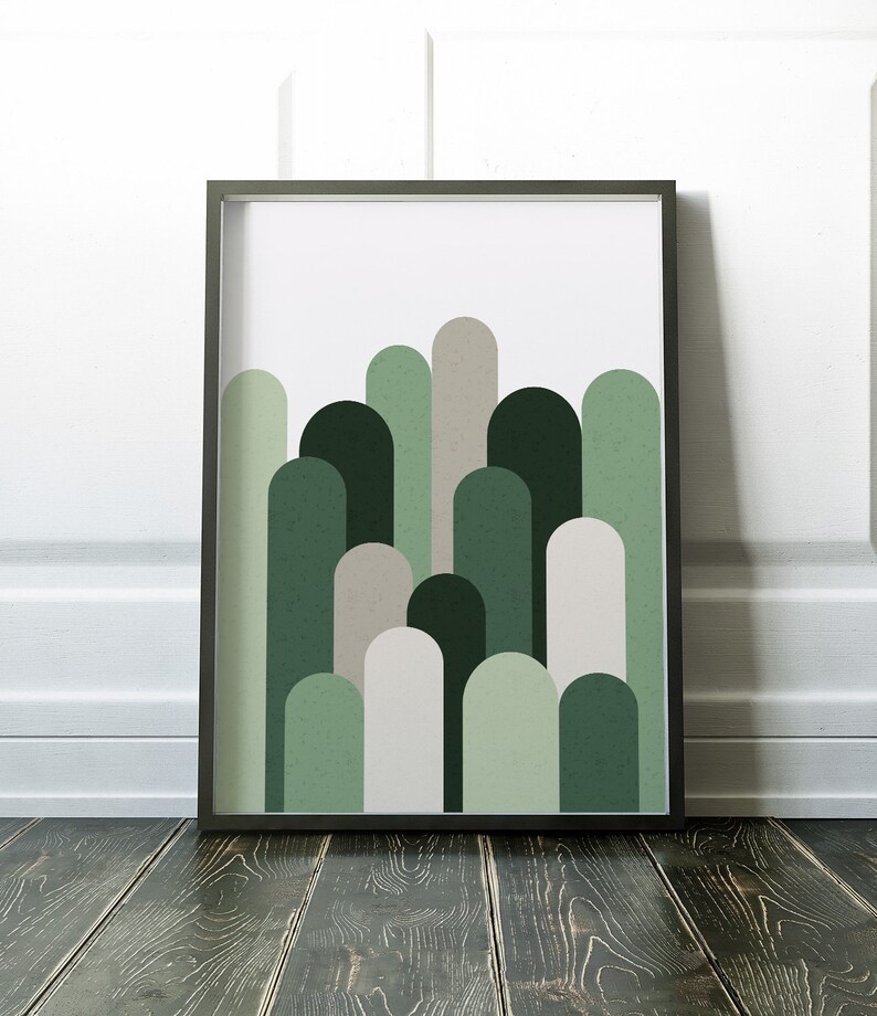 Green Print Art Print Green Wall Art Green Modern Print Etsy