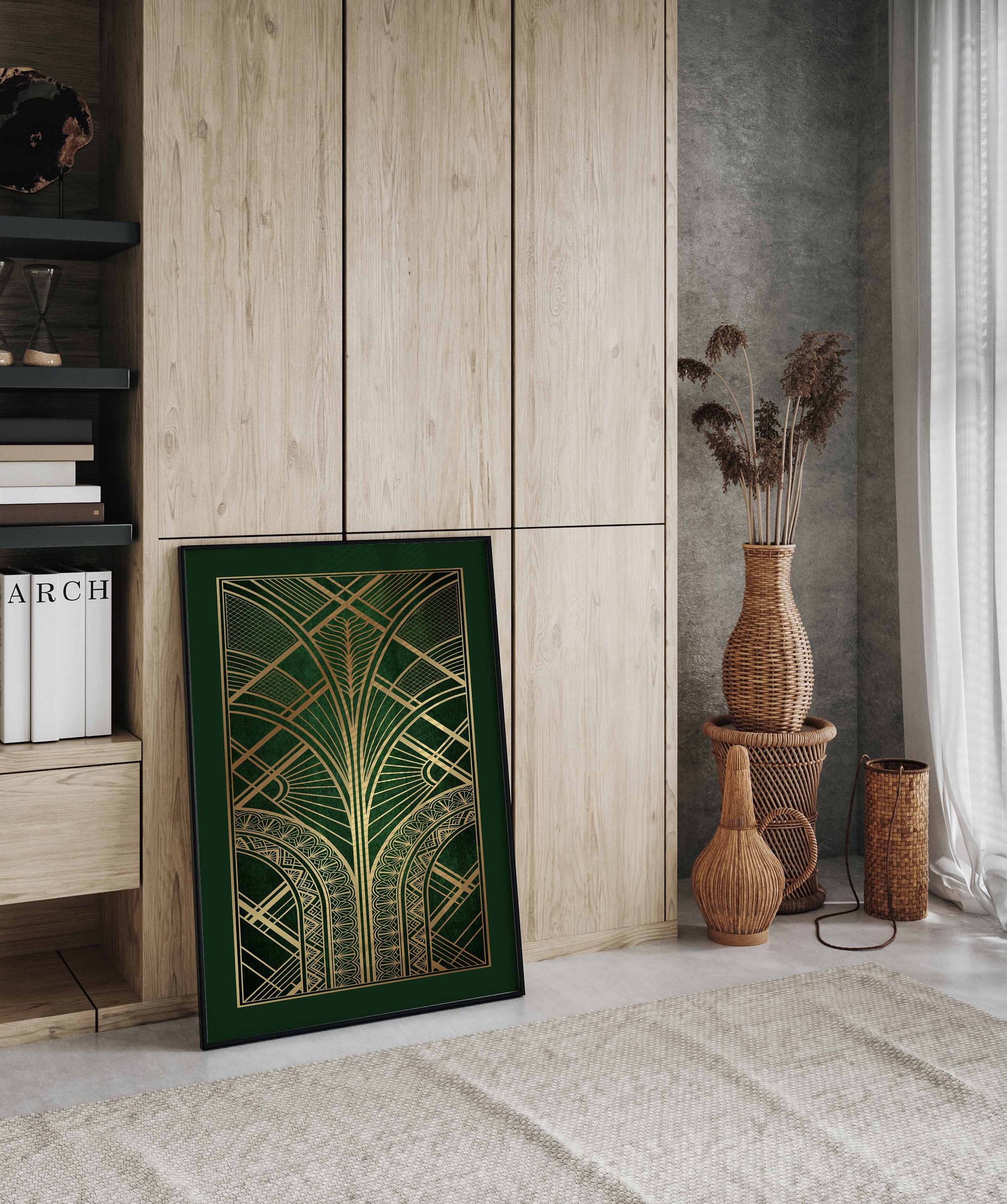 Art Deco Print Green Print Green Art Deco Wall Art Print Etsy UK