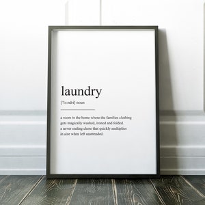 Laundry Definition Print, Quote Print, Wall Art, Definition Print, Laundry, Quote, Minimalist Print, Art Print, Laundry Print, Definition image 1