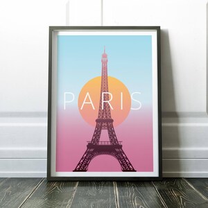 Paris Poster, Paris Wandkunst, Minimalistischer Reisedruck, Wandkunst Drucke, moderne Reise, Paris Druck, moderne Reisekunst, Eiffelturm Druck Bild 6