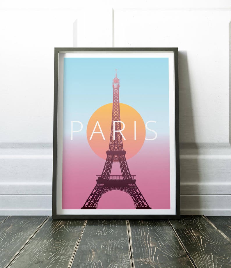 Paris Poster, Paris Wandkunst, Minimalistischer Reisedruck, Wandkunst Drucke, moderne Reise, Paris Druck, moderne Reisekunst, Eiffelturm Druck Bild 6