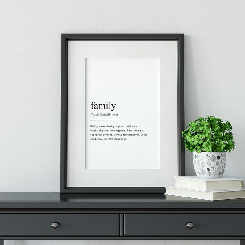 Family Definition Print, Wall Art Print, Quote Print, Wall Art, Minimalist Print, Family Print, Scandinavian Print, Family Wall Art, Prints image 3