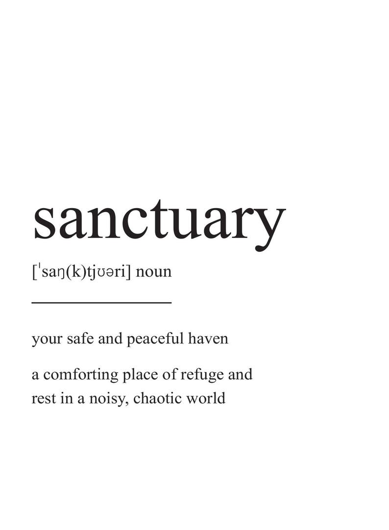 Sanctuary Definition Print Quote Print Wall Art Prints Wall Etsy