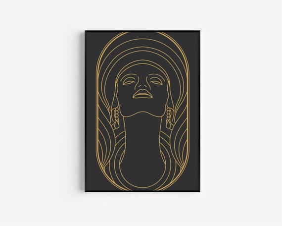Art Deco Wall Art, Art Deco Print, Art Deco Black, Wall Art Print, Woman Print, Black Gold Print, Art Deco, Prints, Black Wall Art, Woman