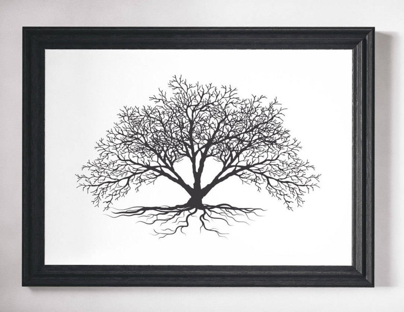 Wall Art Tree Print Black and White Prints Wall Art Print Etsy