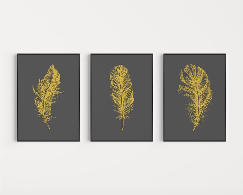 Wall Art Print, Feather Print, Feather Wall Art, Botanical Wall Art, Prints, Botanical Print, Wall Art Prints, Large Prints, Minimalist Art image 4