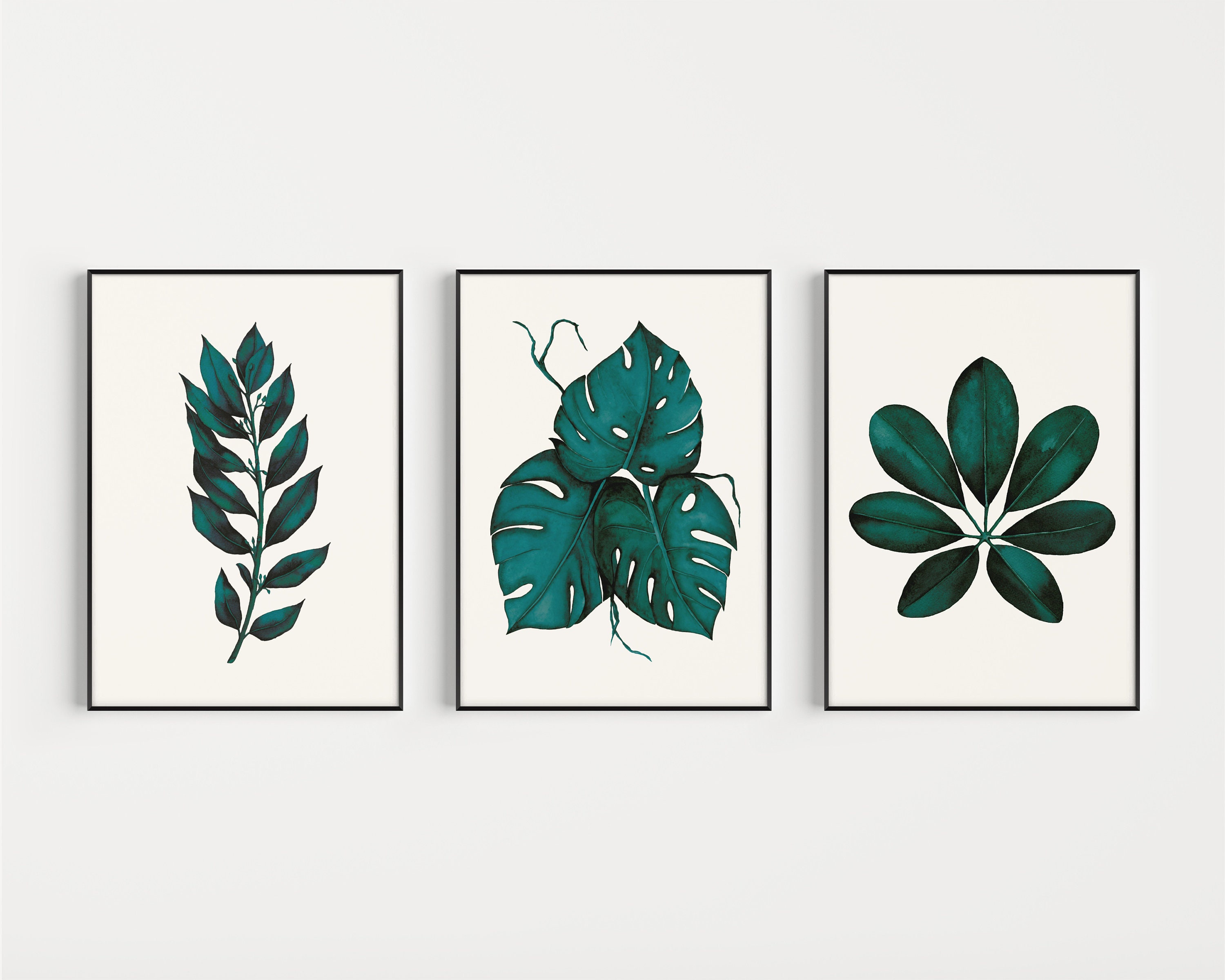 Set of Prints Botanical Print Set Green Prints Set of Green Etsy UK