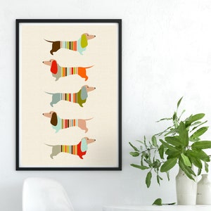 Mid Century Modern, Wall Art Print, Mid Century Print, Minimalist, Mid Century, Wall Art Prints, Dachshund, Wall Art, Sausage Dog, Prints image 4