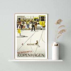 Cartel de Copenhague, Impresión de Copenhague, Impresiones de arte de pared, Cartel de viaje vintage, Impresión de viaje, Copenhague, Arte de pared, Cartel de viaje, Arte, Impresiones imagen 4