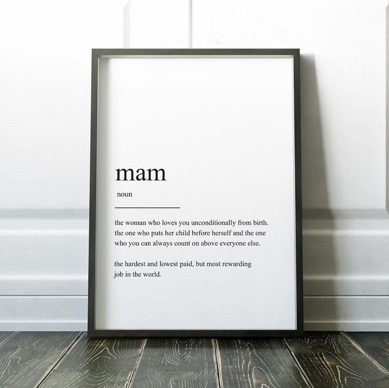 Mum Definition Print Mothers Day Wall Art Print Mothers Day Etsy UK