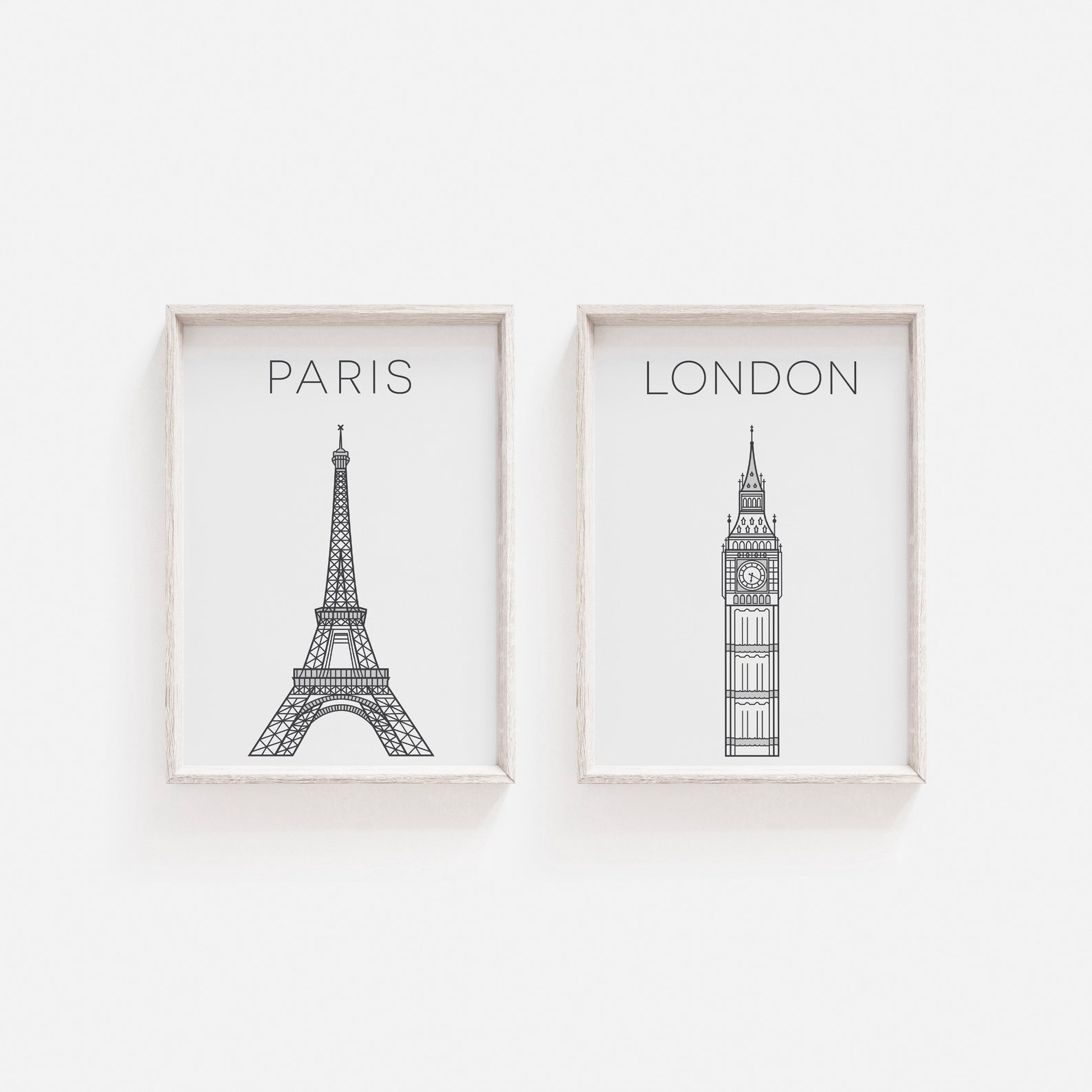 Wall Art Set Travel Wall Art Set of Prints Wall Art Black Etsy UK