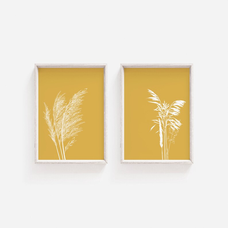 Yellow Prints Wall Art Print Yellow Set of Prints Ochre Etsy UK