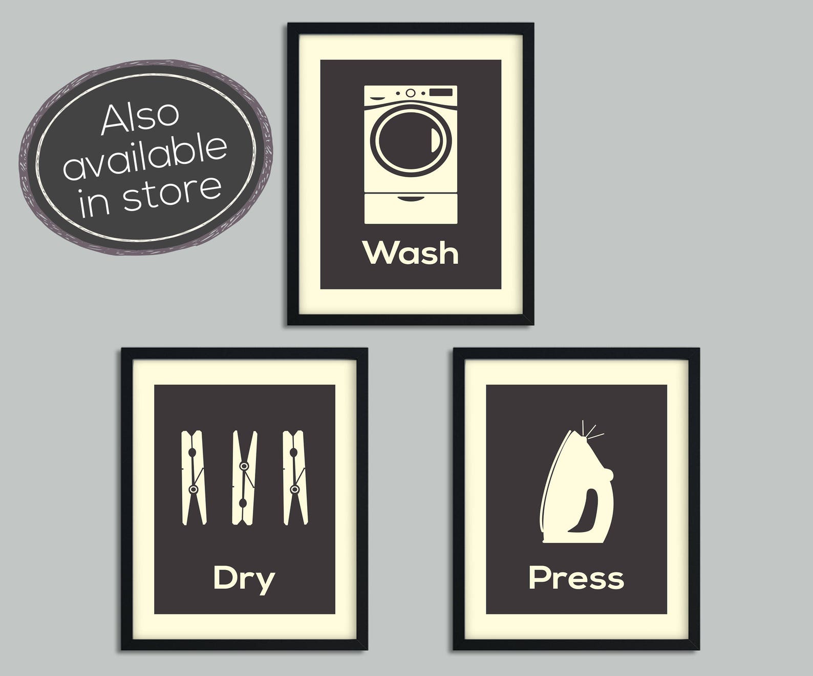 Set of Prints Laundry Wall Art Prints Wall Art Prints Etsy UK