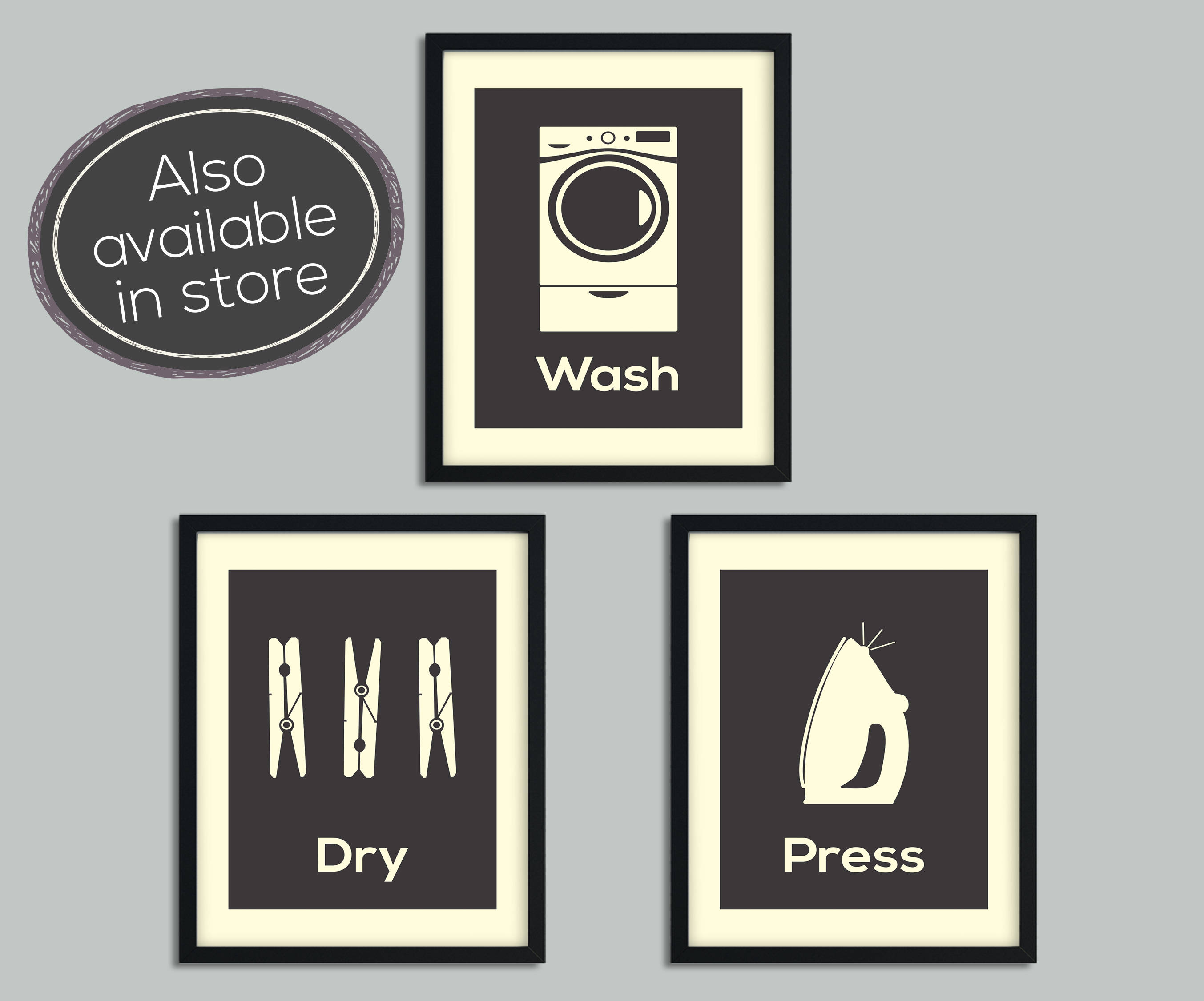 Set of Prints Laundry Wall Art Prints Wall Art Prints Etsy UK