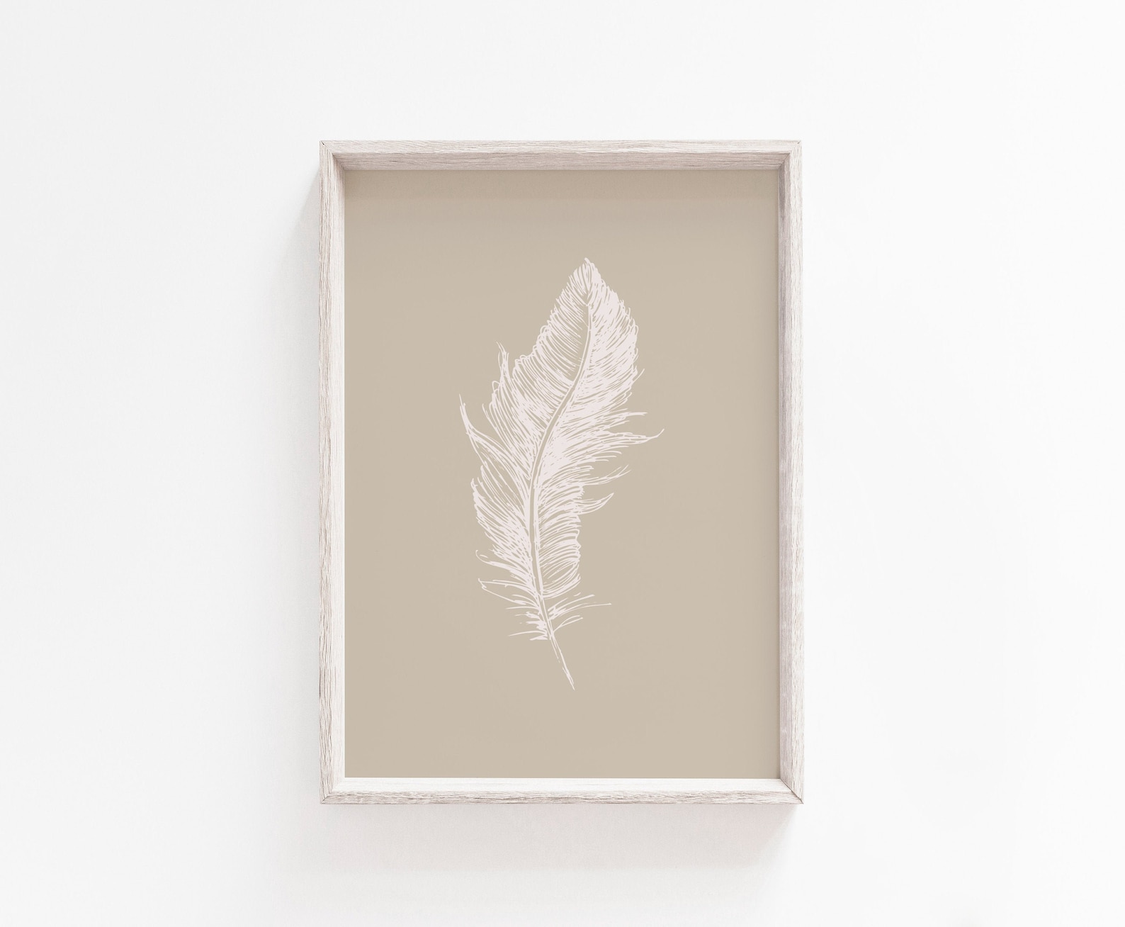 Wall Art Print Feather Print Beige Print Feather Wall Art Etsy UK