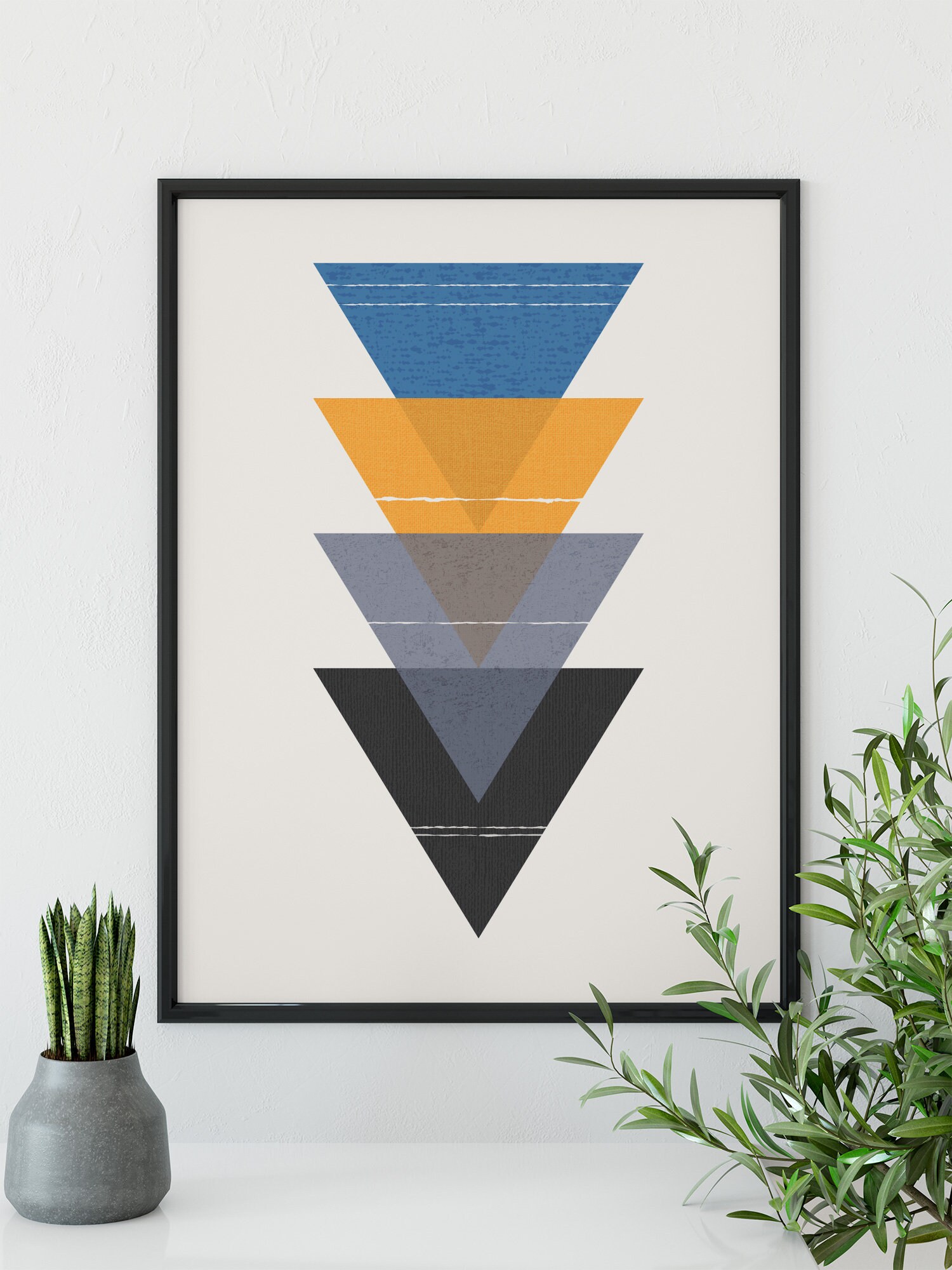 Picture of Geometric Wall Art, Prints, Wall Art Print, Geometric Print, Triangle ...