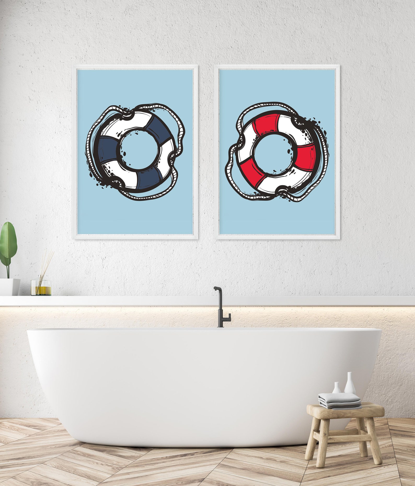 Bathroom Wall Art Nautical Wall Art Nautical Print Bathroom | Etsy