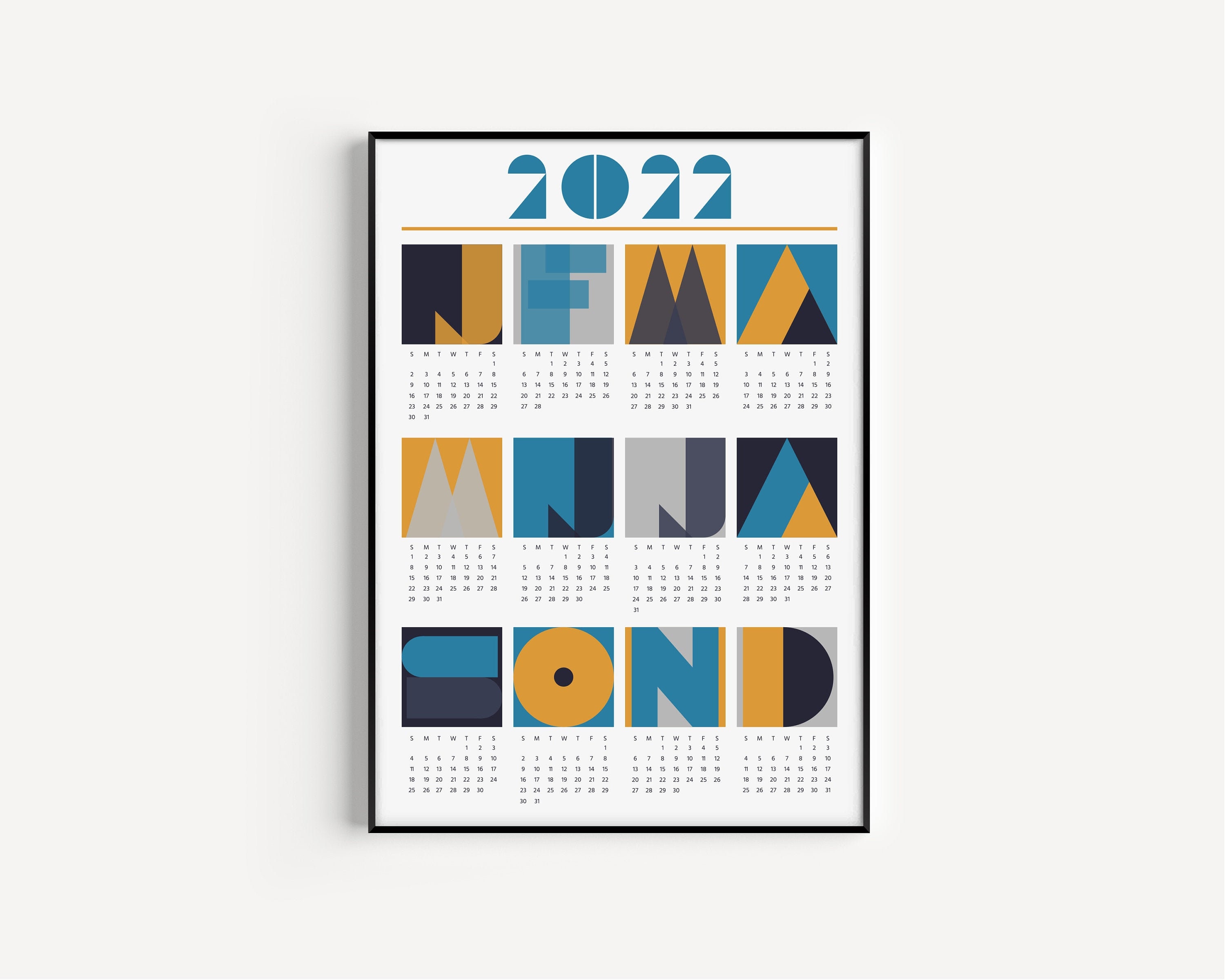 2022 Calendar Minimalist Calendar 2022 Wall Calendar 2022 Etsy UK