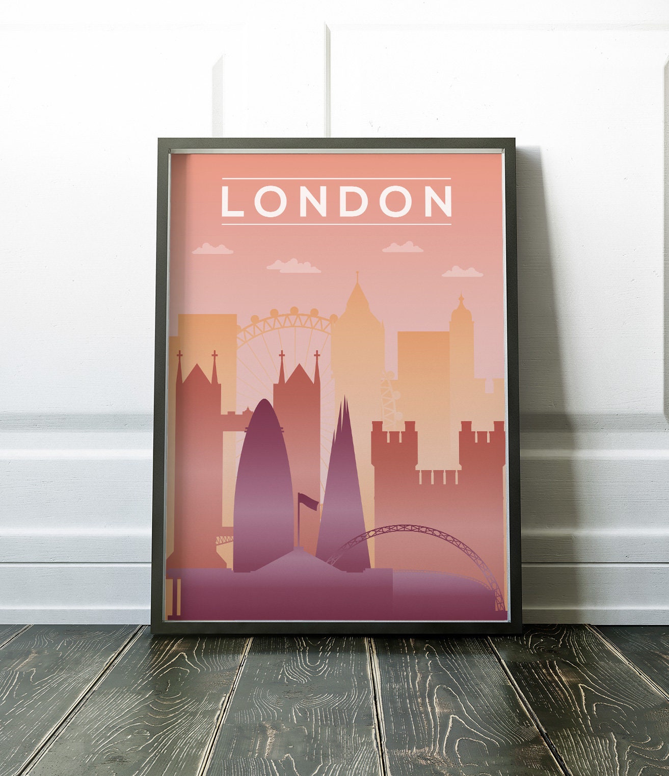 London City Poster Travel Print Wall Art Modern City Etsy
