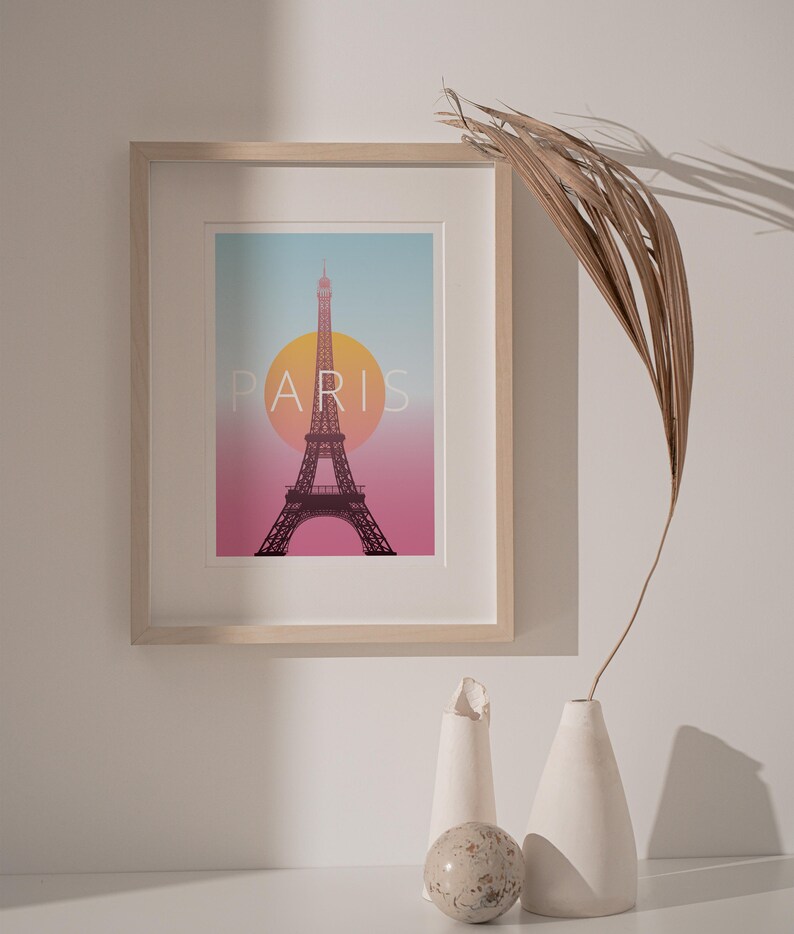Paris Poster, Paris Wandkunst, Minimalistischer Reisedruck, Wandkunst Drucke, moderne Reise, Paris Druck, moderne Reisekunst, Eiffelturm Druck Bild 2