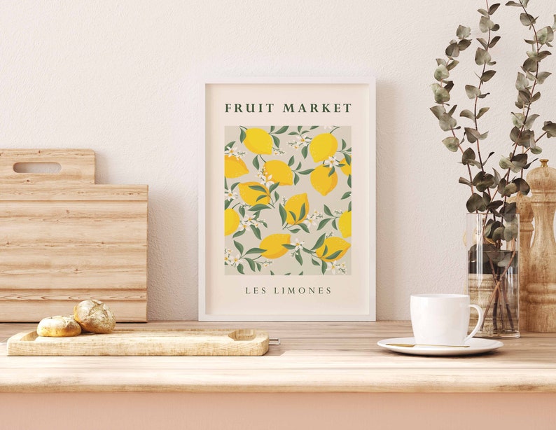 Fruit Print, Set of 3 Prints, Kitchen Print Set, Wall Art, Fruit Market Print, Food Prints, Kitchen Wall Art, Fruit Art Print image 9