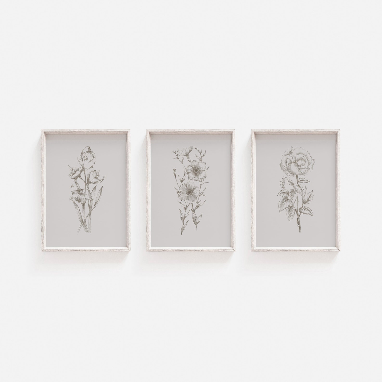 Set of Prints Grey Print Set Wall Art Set Grey Prints | Etsy