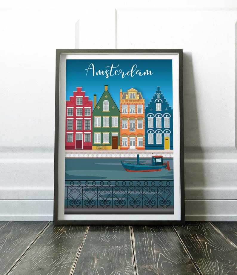 Wall Art Print Amsterdam Wall Art Amsterdam Poster Wall Etsy UK