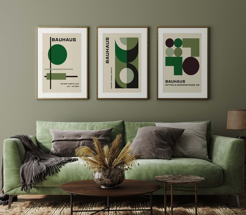 Mid Century Modern Prints, Set of Prints, Bauhaus Prints, Wall Art Print, Bauhaus, Bauhaus Wall Art, Bauhaus Posters, Wall Art Print Set image 3