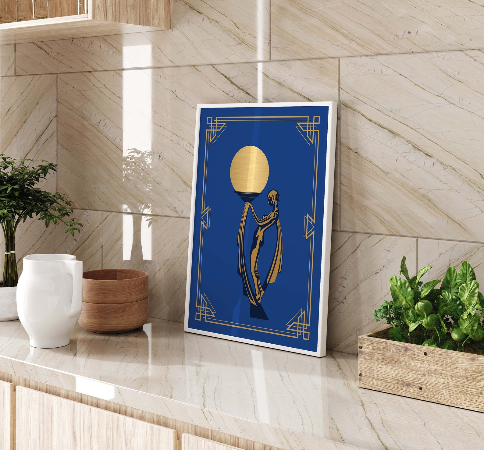 Blue Art Deco Prints Art Deco Poster Large Art Deco Prints Etsy UK