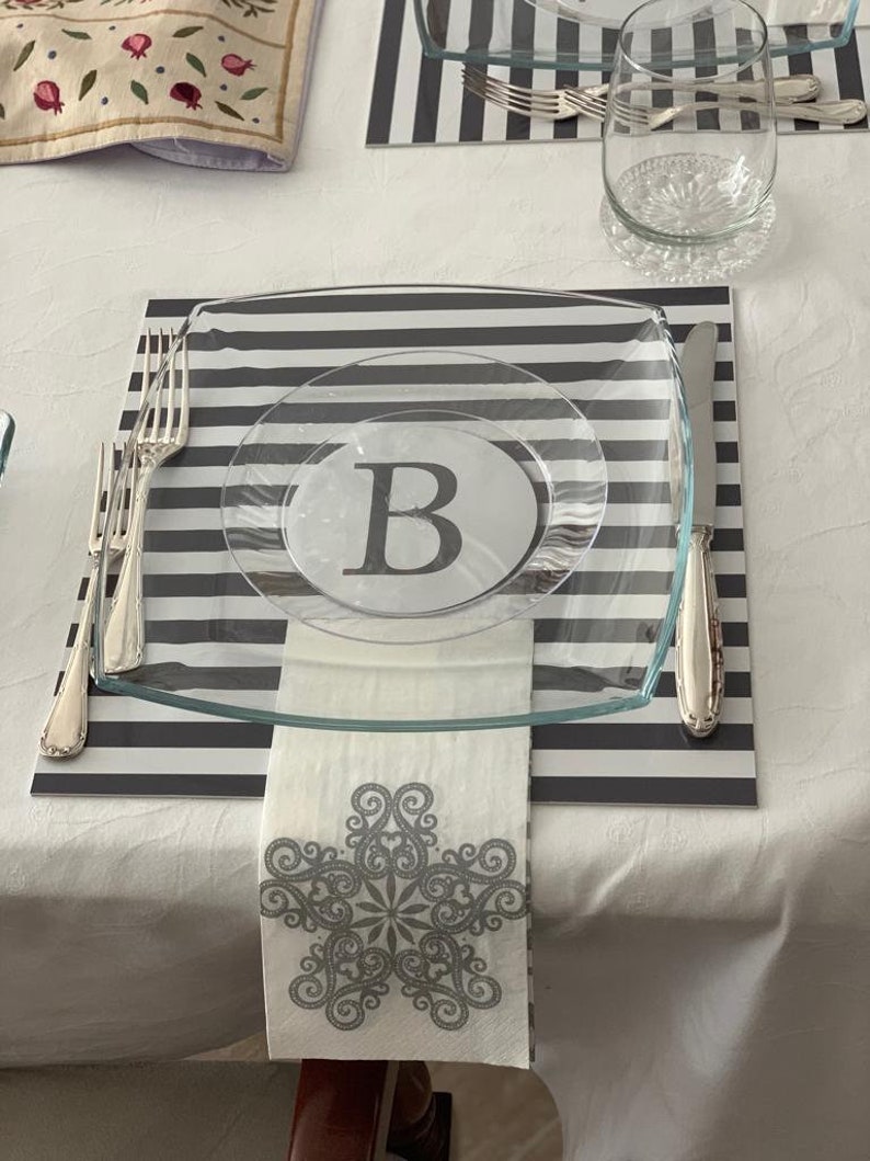 3. INITIAL Hard PLACEMAT DOUBLE Sided Etsy