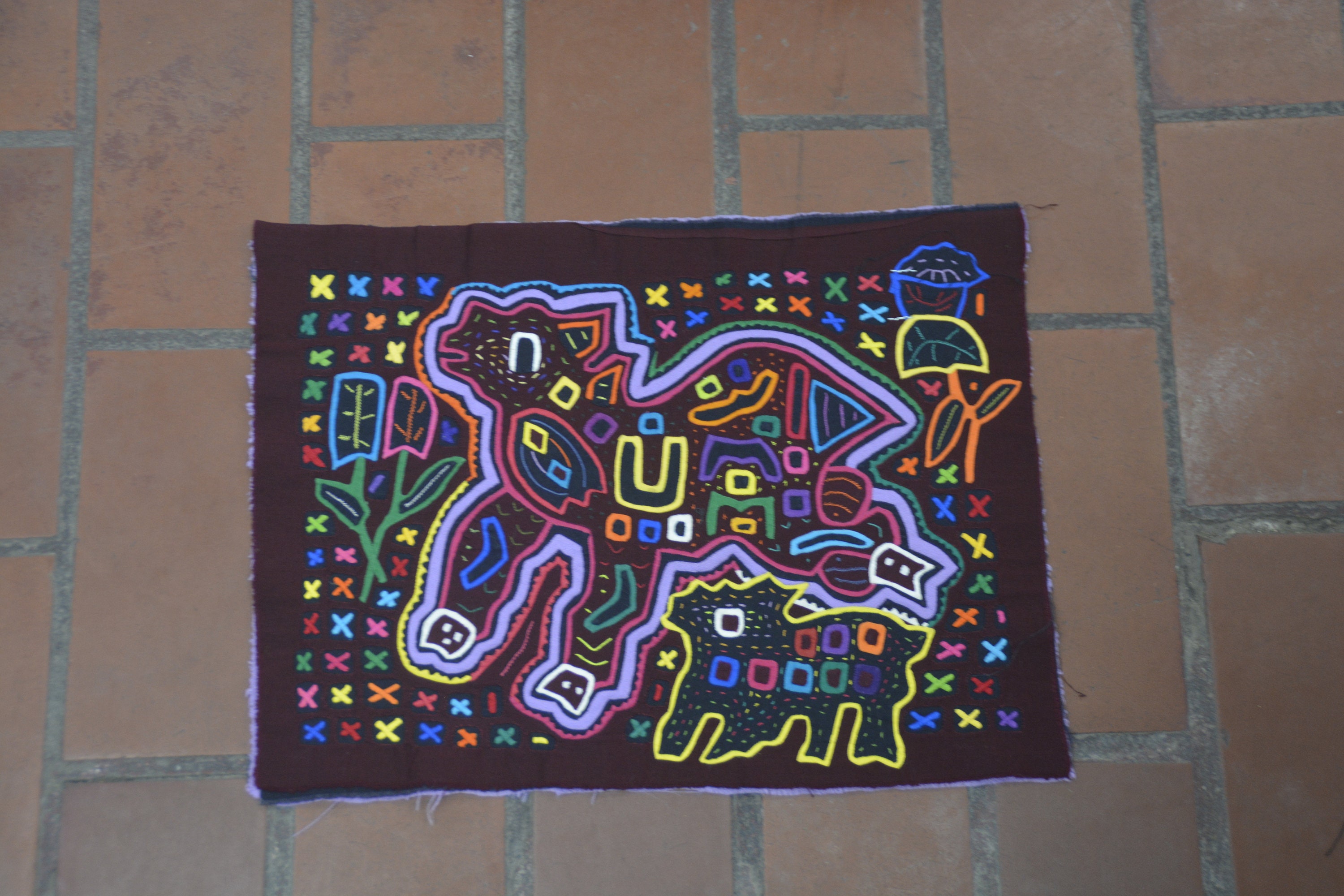 249. MOTHER and CHILD ANIMAL Mola Handmade Textile Art San | Etsy
