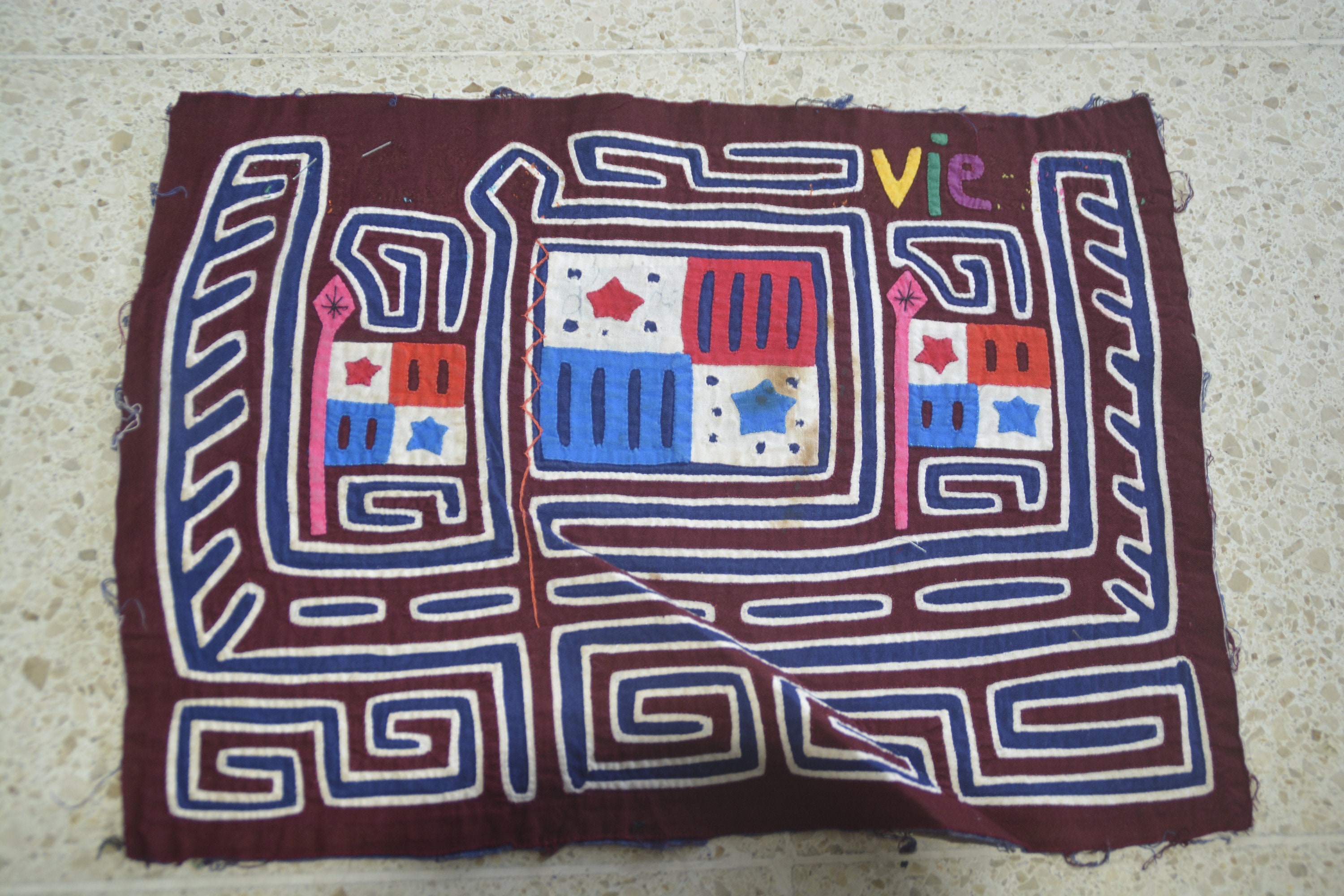 B363. OLD PANAMA FLAG Mola - Etsy