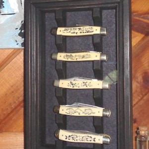 Knife Display Case for Regular Pocket Knives Wall or Shelf Knife Display