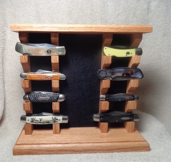 Custom Knife Display Stand Case Made From Solid Oak Wood. Etsy