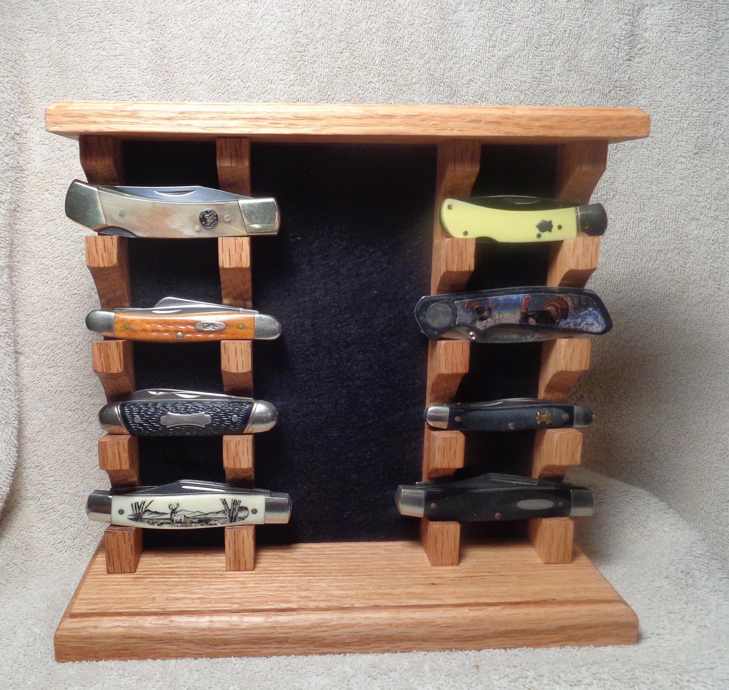 Custom Knife Display Stand Case Made From Solid Oak Wood. Etsy