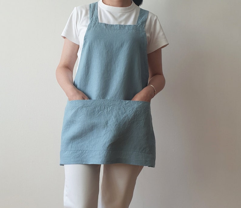 Cross back apron Sewing pattern /Japanese pinafore Pattern PDF/ Sewing/ Short apron /Digital Download/ sewing tutorial/ ALEX apron image 7