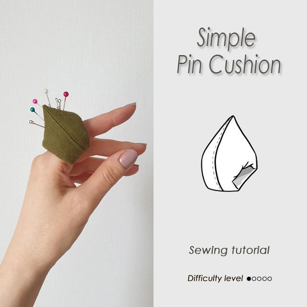 Easy to sew Pin cushion on your finger/ Simple pattern/ how to sew/ sewing for beginners/ Do it quickly/ pincushion/Sewing tutorial