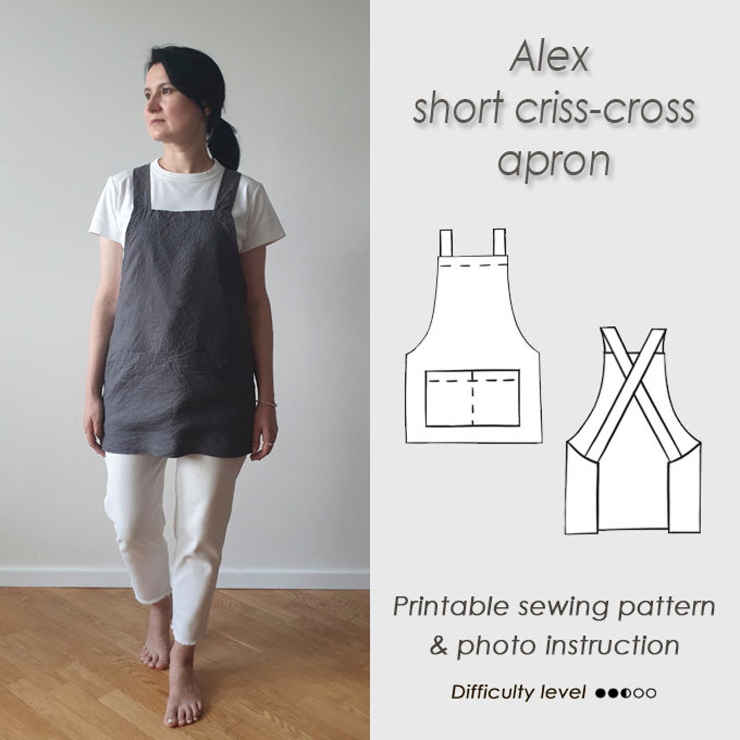 Cross Back Apron Sewing Pattern /japanese Pinafore Pattern PDF/ Sewing/ Short Apron /digital Download/ Sewing Tutorial/ ALEX Apron - Etsy cross-back-apron-sewing-pattern-japanese-pinafore-pattern-pdf-sewing-short-apron-digital-download-sewing-tutorial-alex-apron-etsy