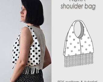 NEW! Beaded Fringe Shoulder Hobo Bag/ Sewing pattern PDF/ Beginner Friendly/ Easy to sew