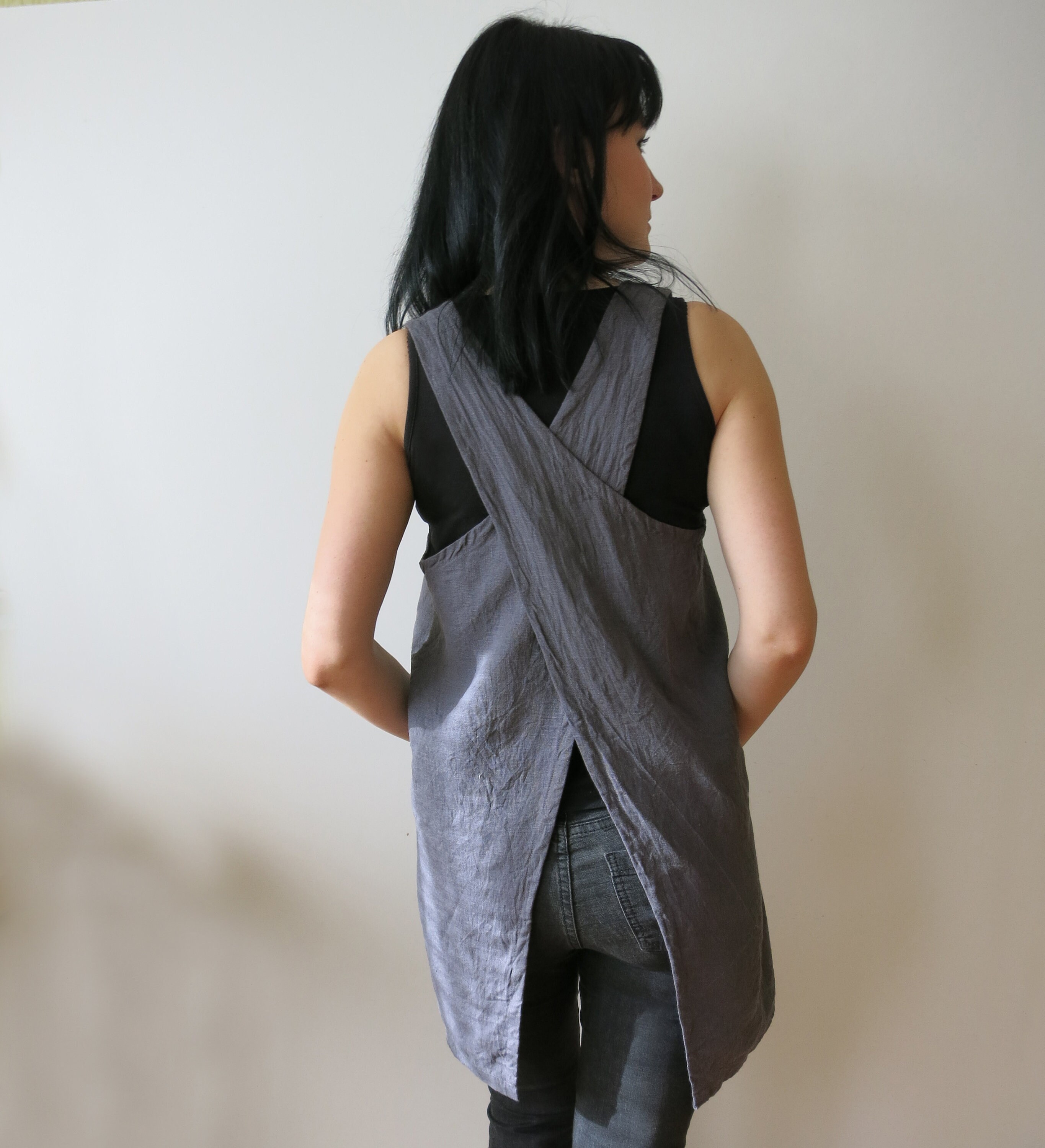 Noties Apron/Linen japanese Apron/ Woman apron/ Linen Apron/ Etsy