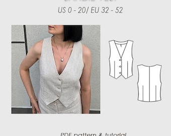Vest Sewing Pattern/ PDF Digital tutorial/ SANDIE