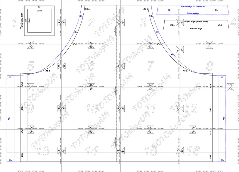 Apron sewing pattern PDF