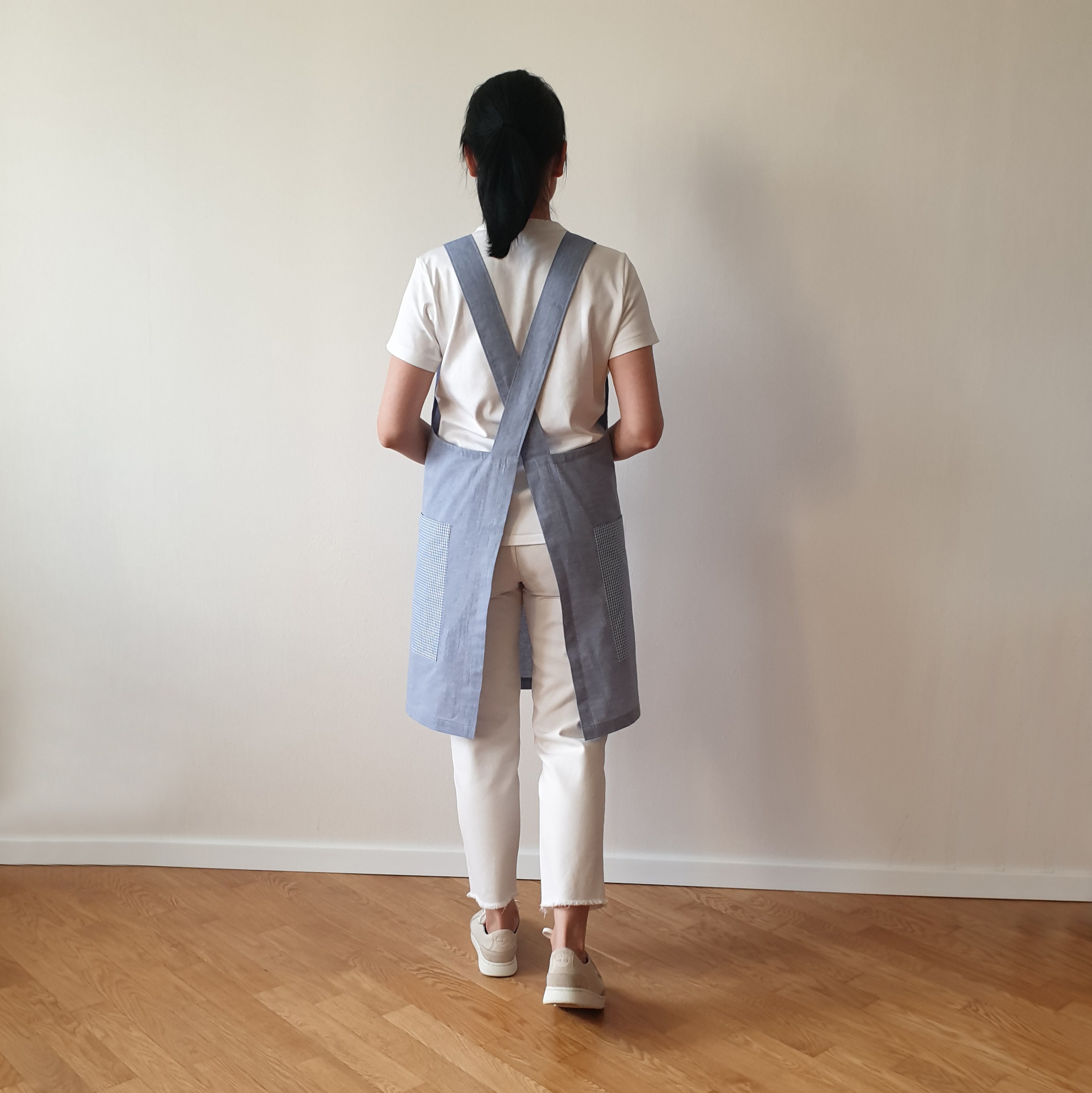 Cross Back Apron Sewing Pattern PDF / Japanese No Ties Pinafore ...