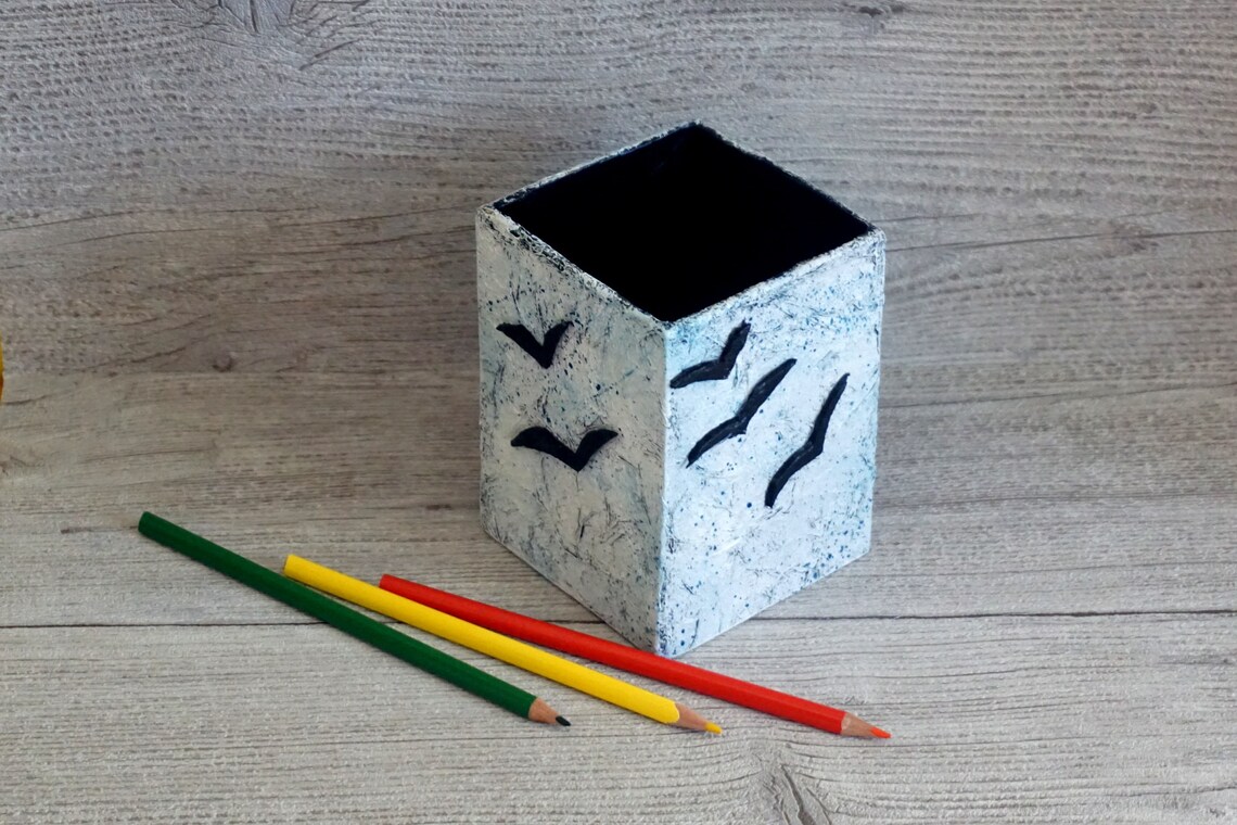 Pencil Holder. Paper Mache Pen Holder. Back to School Gift Etsy UK